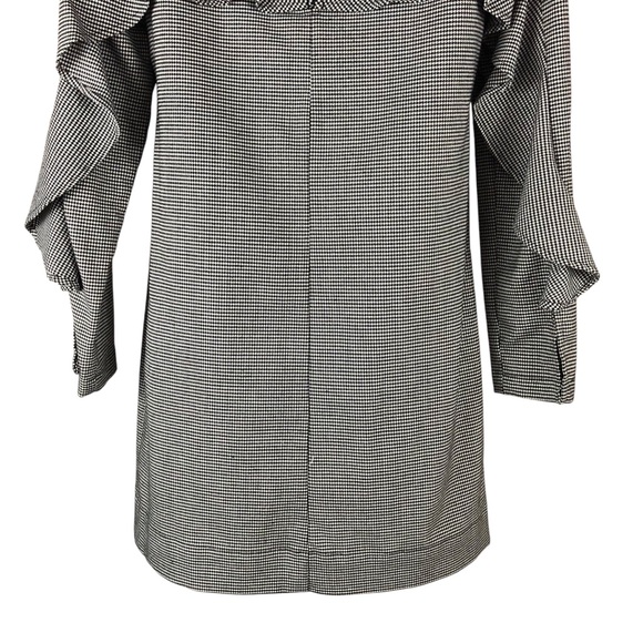 DRESS - Women's BCBGeneration Black/White Houndstooth Ruffle Sleeve Mini Dress. - Picture 9 of 16